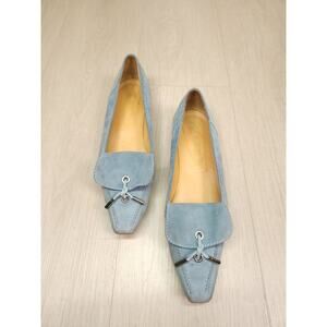 Tod’s Women’s Suede Loafers Size 8 – Light Blue Tassel Moccasins